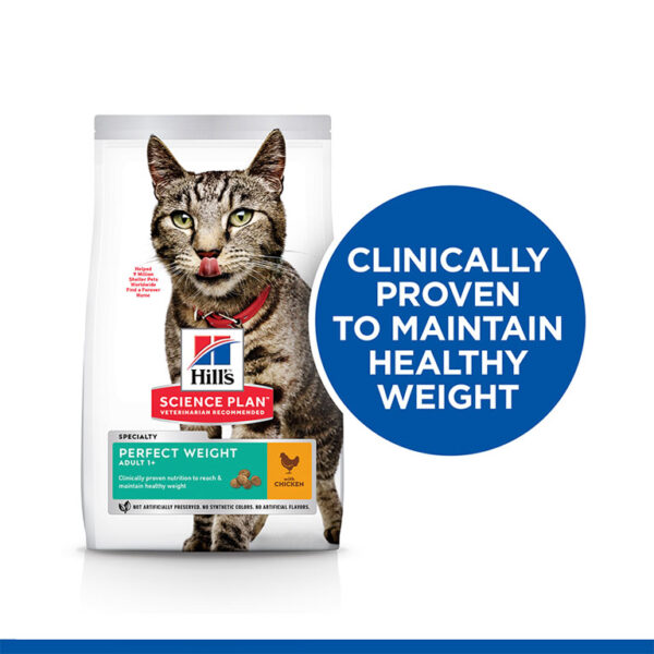 Hill's Science Plan Perfect Weight Adult Cat Food with Chicken (7kg) - Image 4