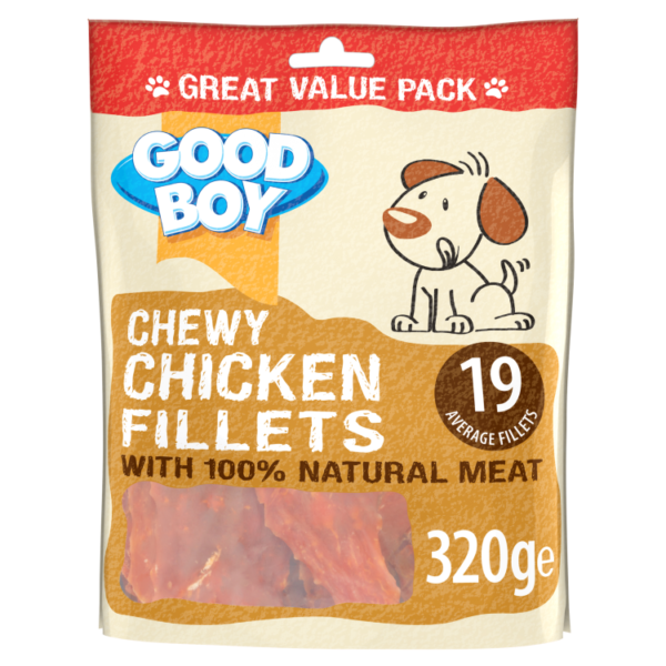 Good Boy Chewy Chicken Fillets Dog Treats 320g value pack
