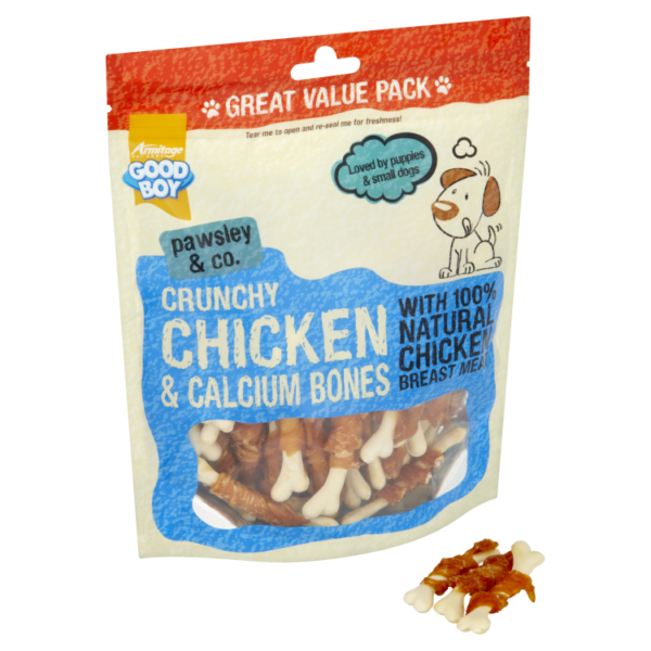 Good Boy Crunchy Chicken & Calcium Bones Dog Treats pack