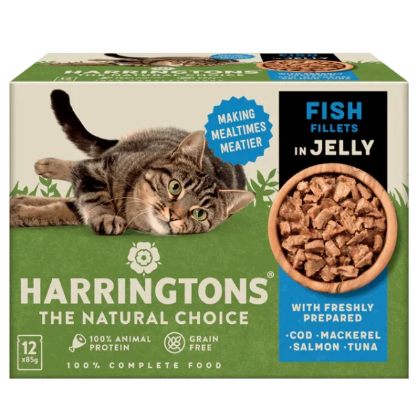 HARRINGTONS Fish Selection in Jelly Adult Wet Cat Food Multipack (12 x 85g)