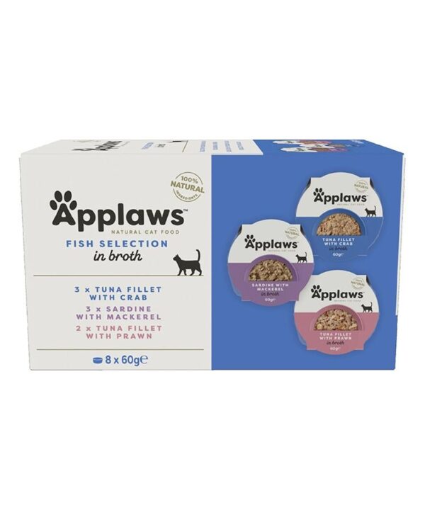 Applaws Natural Wet Cat Food Fish Selection in Broth Multipack (8 x 60g)