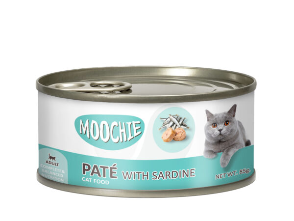 Moochie Adult Cat Food Pate with Sardine 85g can