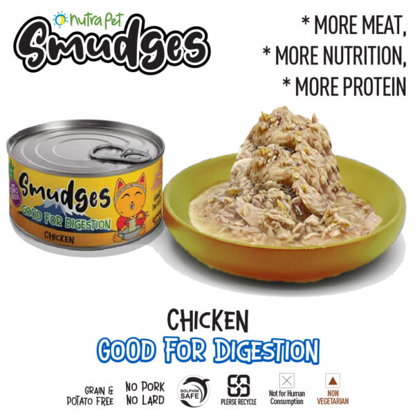 Smudges Adult Cat Food Chicken Flakes in Gravy 80g can