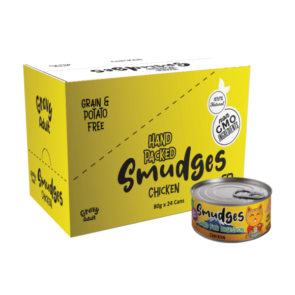 Smudges Adult Cat Food Chicken Flakes in Gravy pack (80g x 24 cans)