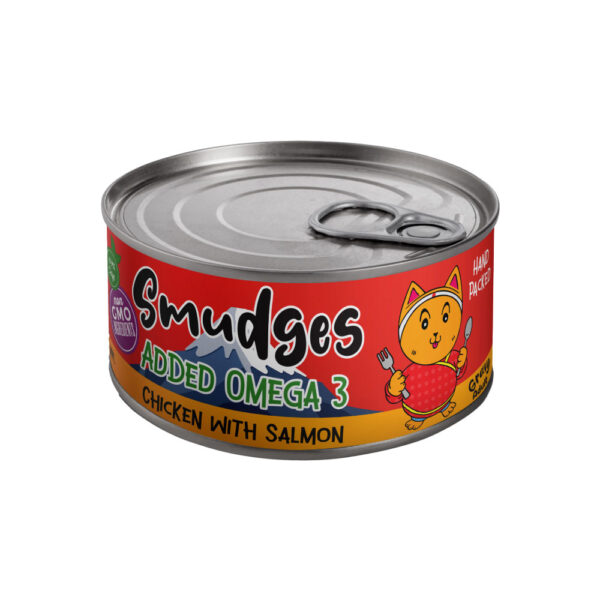 Smudges Adult Cat Food Chicken with Salmon in Gravy can 80g
