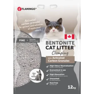 Flamingo Bentonite Activated Carbon Granules Clumping Cat Litter 12kg