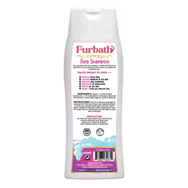 Furbath Sensitive Skin Shampoo for Sensitive Dogs with any Allergies 250ml - Image 2