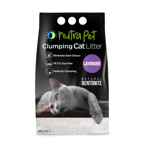 NutraPet Clumping Cat Litter Natural Bentonite Lavender scented 5kg