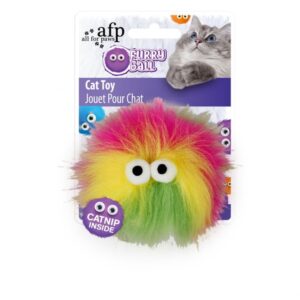 Pink Fluffy Furry Ball with Catnip inside for Cats