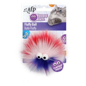 Red Fluffy Furry Ball with Catnip inside for Cats