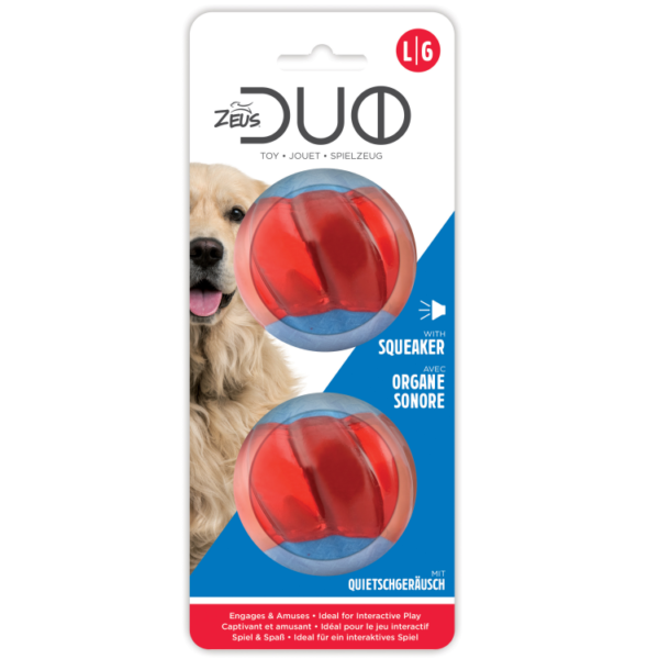 Zeus Duo Ball for Dogs Large size 6.3cm - pack of 2 balls