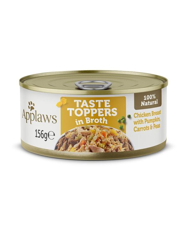 Applaws Taste Toppers in Broth Chicken with Vegetables Wet Dog Food 156g can