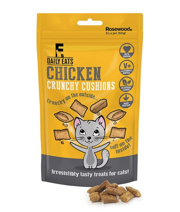 Rosewood Daily Eats Chicken Crunchy Cushions Cat Treats 60g